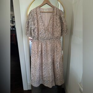 Mirth Krabi Crossover dress in champagne floral print